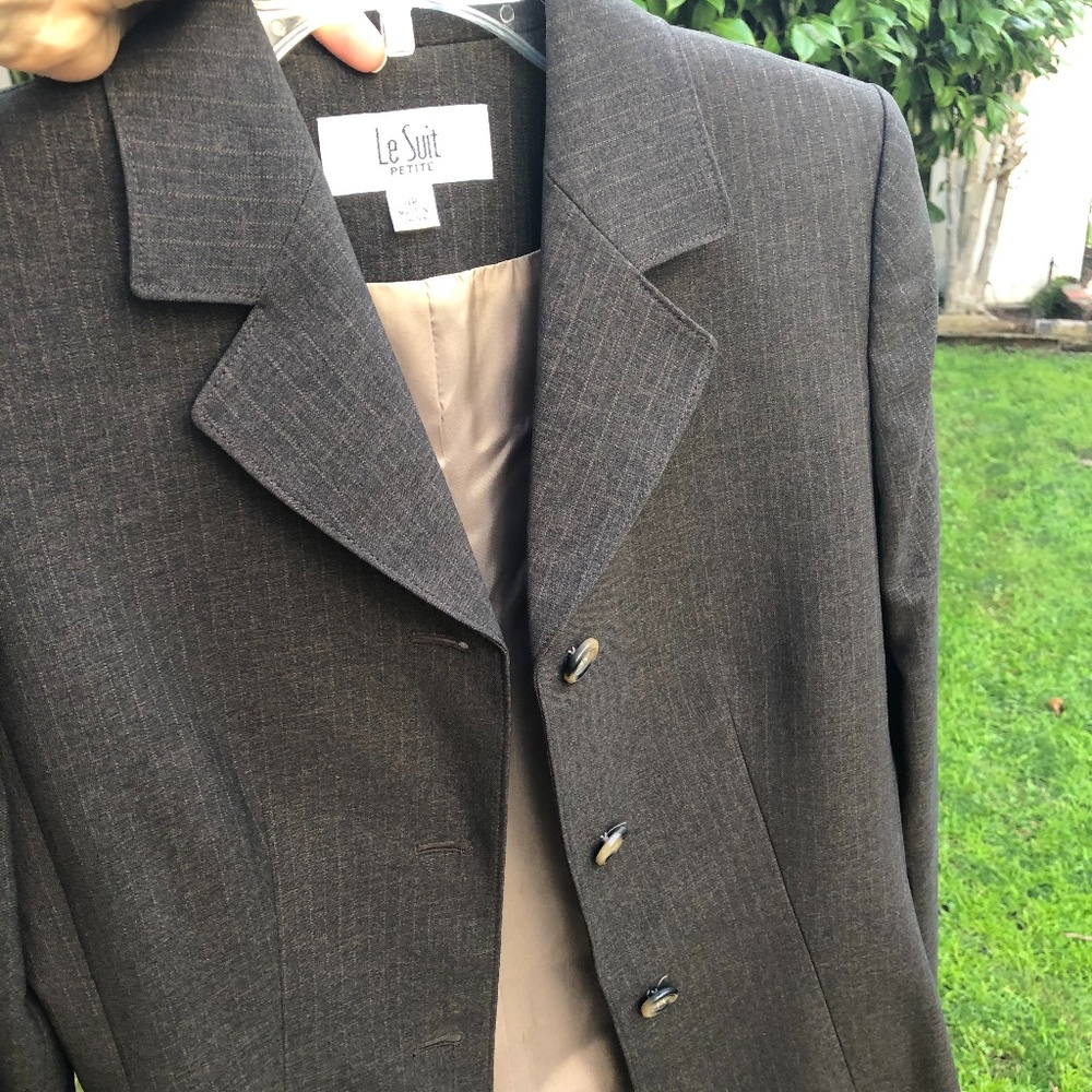 Unique brown / grey pant suit